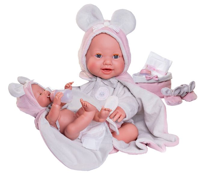 ANTONIO JUAN - 50392 MIA – kacsintó és pisilő valósághű baba teljes bakelit testtel