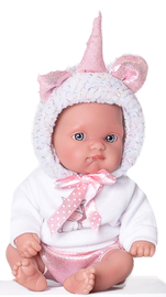 ANTONIO JUAN - 85105-1 Fehér egyszarvú - valósághű baba baba teljes vinil testtel