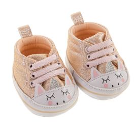 ANTONIO JUAN - 92004-10 Cipő babához - arany tornacipő egyszarvúval