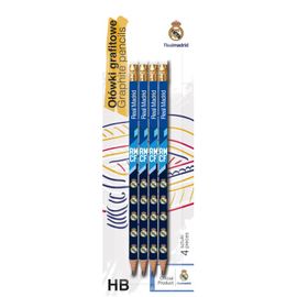 ASTRA - 4db HB ceruza radírral REAL MADRID, buborékcsomagolás, 206018001