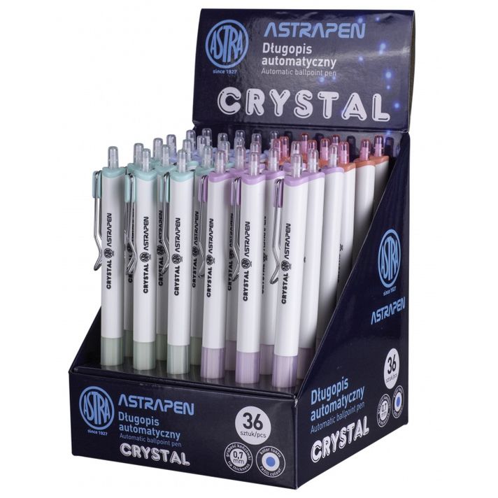 ASTRA - CRYSTAL, Golyóstoll 0,7mm, kék, állvány, színkeverék, 201120004