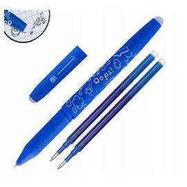 ASTRA - Gumírozott toll OOPS! 0,6mm, kék, két radír + 2 újratöltő, buborékcsomagolás, 201319007