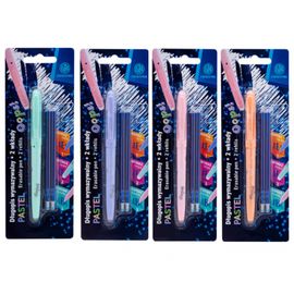 ASTRA - Gumírozott toll OOPS! Pasztell, 0,6mm, kék, két radír + 2 utántöltő, buborékcsomagolás, 201022006, Mix Termékek