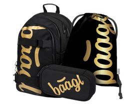 BAAGL - SET 3 Skate Gold: hátizsák, tolltartó, tasak