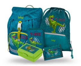 BAAGL - SET 5 Airy T-REX: hátizsák, tolltartó, cipőtáska, pénztárca, snack doboz