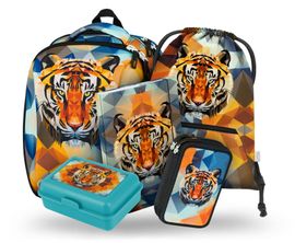 BAAGL - KÉSZLET 5 Shelly Tiger: aktatáska, tolltartó, táska, tányérok, doboz
