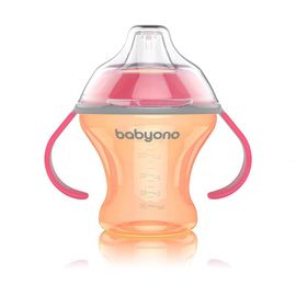 BABYONO - Csöpögésmentes itatópohár BabyOno 180 ml narancssárga