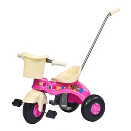 BAYO - Gyermek pedálos tricikli vezetőrúddal BAYO JUNIOR rózsaszín