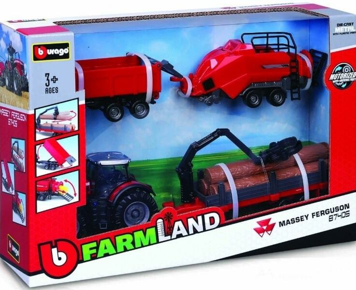 BBURAGO - 10cm-es mezőgazdasági traktor ajándék szett (6db)