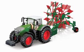 BBURAGO - Bburago 10cm-es mezőgazdasági traktor lendkerékkel és drag fendt 1050 vario