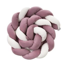 BELISIMA - Fonott rácsvédő kiságyba aksamit krémszínű sötét rózsaszín