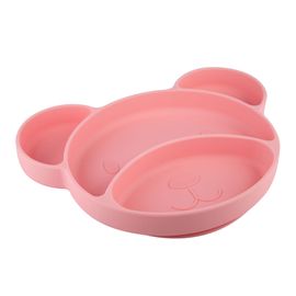 CANPOL BABIES - Szilikon osztott tányér tapadókoronggal Teddy mackó rózsaszínű