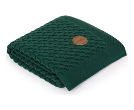 CEBA - Kötött takaró díszdobozban 90 x 90 Gyapjú Emerald