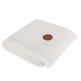 CEBA - Kötött takaró ajándékcsomagban 90x90 krémszínű gyapjúból