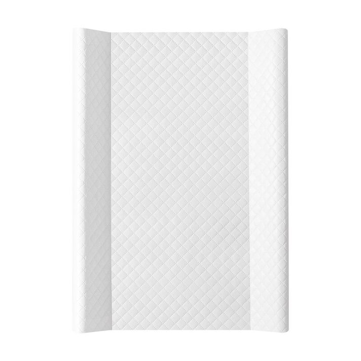 CEBA - 2 négyzet alakú öltözőszőnyeg tömör deszkával (50x80) Comfort Caro fehér