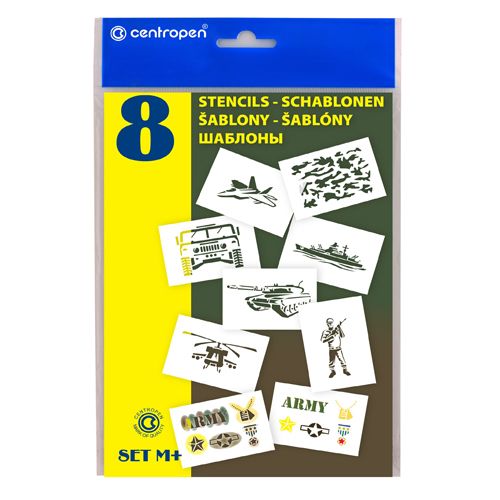 CENTROPEN - Papírsablonok 9996/M Katonai motívumok, 8 darabos készlet
