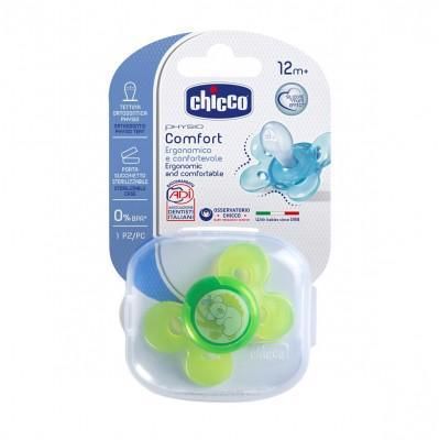 CHICCO - Physio Comfort cumizó, szilikon, zöld, 12hónap+, 1 db