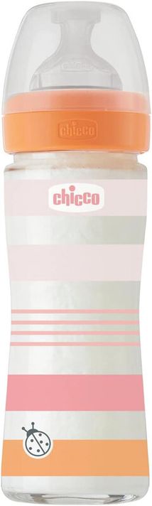 CHICCO - Üveg cumisüveg Well-being szilikon 240ml lány