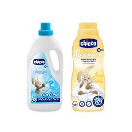 CHICCO - Gyermek mosószer Sensitive 1,5 l + Avivage conc. Chichi Gentle Touch 750 ml