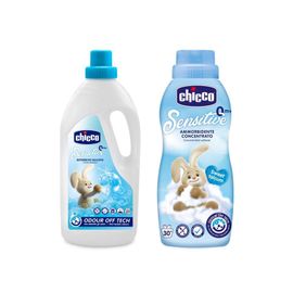 CHICCO - Gyermek mosószer Sensitive 1,5 l + Avivage conc. Édes por 750 ml