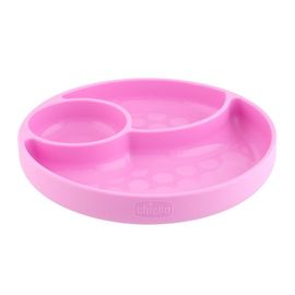 CHICCO - Szilikon tányér rózsaszín 12 m+