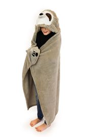 COZY NOXXIEZ - BL809 Lajhár - meleg kapucnis takaró állatos és mancsos zsebekkel