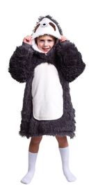 COZY NOXXIEZ – CH302 Lajhár - meleg TV pulóver takaró kapucnival gyerekeknek 3 - 6 évek