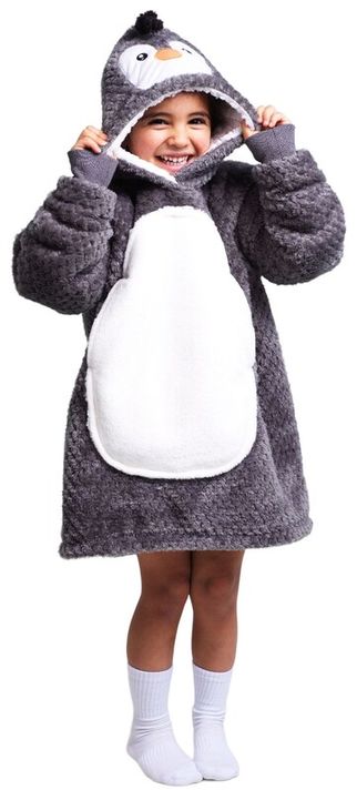 COZY NOXXIEZ – CH303 Pingvin - meleg TV pulóver takaró kapucnival gyerekeknek 3 - 6 évek