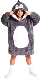 COZY NOXXIEZ – CH323 Pingvin - meleg TV pulóver takaró kapucnival gyerekeknek 7 - 12  évek