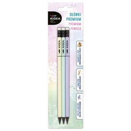 DERFORM - Háromszögletű ceruza radírral 3 db pasztell ceruza