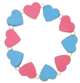 DETOA - Gyermek karkötő rózsaszín és kék szívekkel
