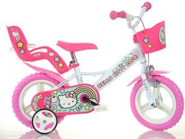 DINO BIKES - Gyerekkerékpár 124RLHK2 - 12" Hello Kitty babaüléssel és kosárral