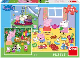 DINO - Peppa Pig a vakáción 3X55 cm-es puzzle