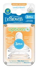 DR.BROWNS - Options+ széles szájú cumisüveg cumizó 3m+ szilikon 2db (WN2201)