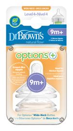 DR.BROWNS - Options+ széles szájú 9m+ szilikon cumisüveg cumi 2db (WN4201)