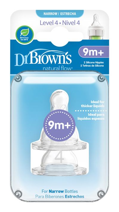 DR.BROWNS - Cumi 4. szintű, 2db -BPA FREE (D313) - 9 hónapos babák számára