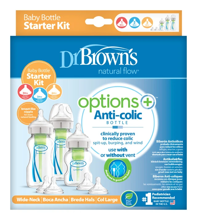 DR.BROWNS - 3 palackos készlet Options+ széles nyakú induló palack (WB03606)