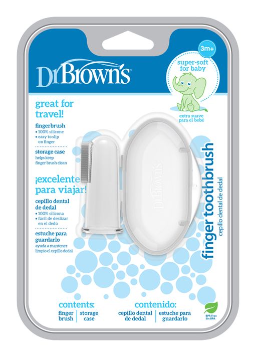 DR.BROWNS - Ujjmasszírozó fogkefe tokkal 3m+ (HG010)