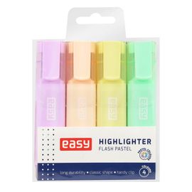 EASY - FLASH PASTEL Klasszikus színű kiemelő készlet, 4 pasztell szín egy csomagban