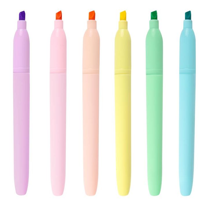EASY - FLASH PASTEL Modern színes kiemelő készlet, 6 pasztell szín egy csomagban