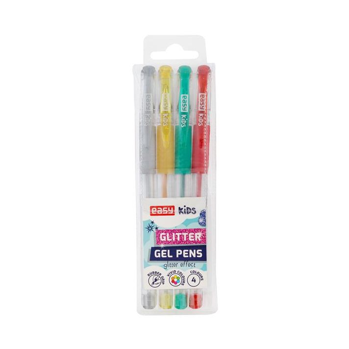 EASY - GLITTER - zselés toll - színkeverék - 4db/készlet