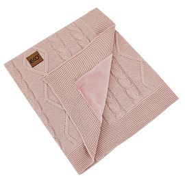 EKO - Kasmír takaró velúr béléssel Rose Pink 100x80 cm