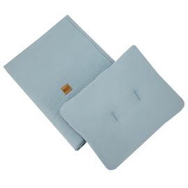EKO - Kiságy készlet 2 részes muszlin Blue 30x40 cm, 75x100 cm