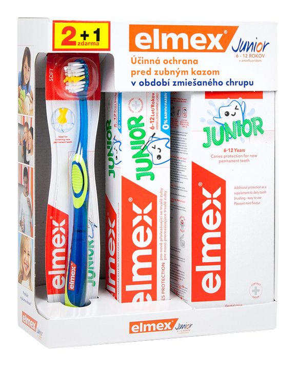 ELMEX - Junior System (fogkrém 75ml, szájvíz 400ml, fogkefe)