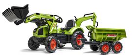 FALK - pedálos traktor 2070W Claas kotrógép első és hátsó kanállal és pótkocsival