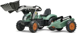 FALK - pedálos traktor SUPER LOADER 1054AM rakodóval és pótkocsival - zöld