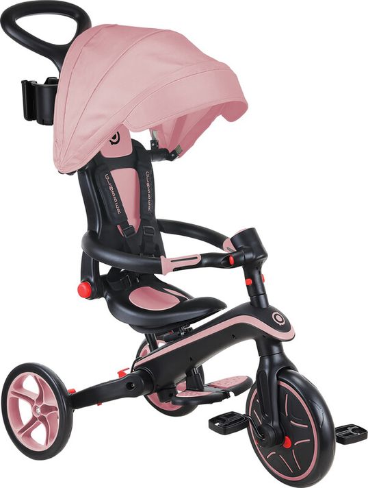 GLOBBER - összecsukható gyermek tricikli 4 az 1-ben - mély pasztell rózsaszín