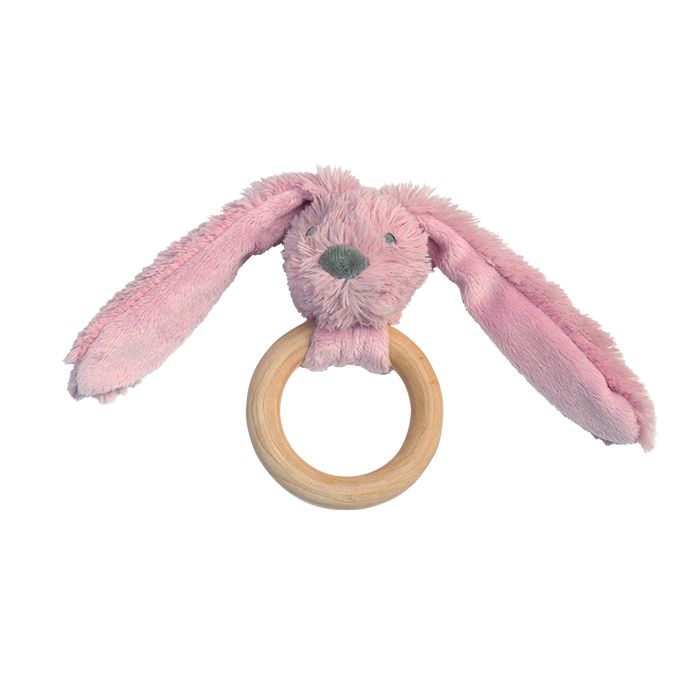 HAPPY HORSE - Nyúl Régi rózsaszín Richie fából készült gyűrűvel