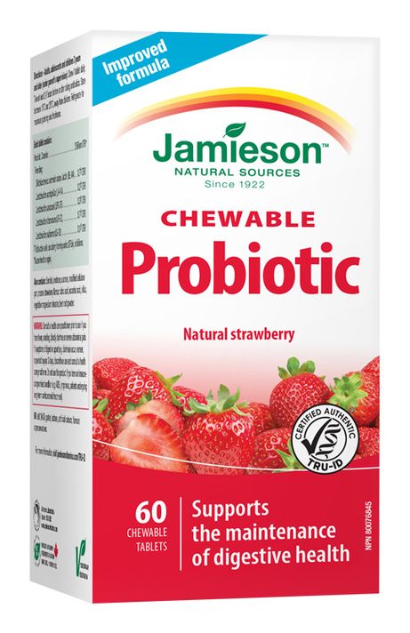 JAMIESON - Probiotic szopogató tabletta eper ízesítéssel 60 tbl.