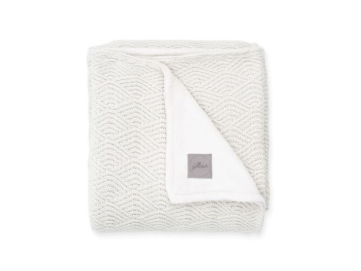 JOLLEIN - Kötött takaró / fleece 75x100 cm River Knit Cream White